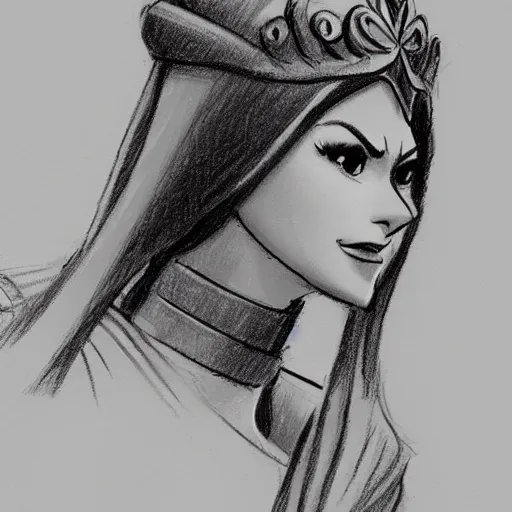 Image similar to milt kahl sketch of victoria justice as princess padme from star wars episode 3