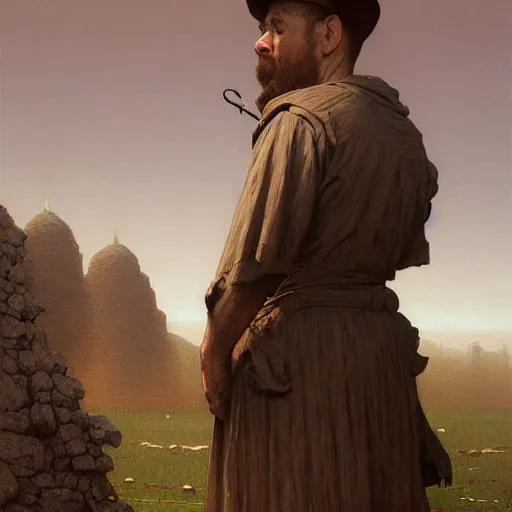 Prompt: James was not a smart man but he tried, oh how he tried, dunce, dumb, derpy, fullbody, intricate, horror, highly detailed, artstation, amish, concept art, smooth, sharp focus, illustration, art by greg rutkowski and orientalism and bouguereau and Zdzislaw Beksinski, good clear quality, lighting, biology, symmetrical artwork, perfect face, 135 mm, cinematic, hyper realism, high detail, octane render, 8k, chrome accents