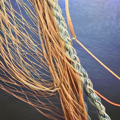 Prompt: I awoke from dreams of untying a great knot. It unraveled like a braid into what seemed were thousands of separate strands of fishing line.