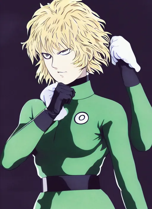 Image similar to A full portrait photo of tatsumaki one punch man, f/22, 35mm, 2700K, lighting, perfect faces, award winning photography.