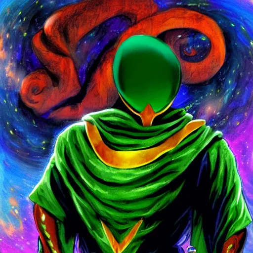 Image similar to Mysterio, artwork by Bob Ross, deviantart contest winner, award-winning,