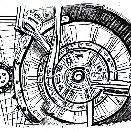 Prompt: ink pen drawing of compliant mechanism