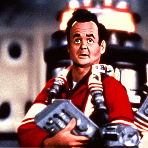 Prompt: film still from Ghostbusters, bill murray as Peter venkman, offering you some delicious cheeses