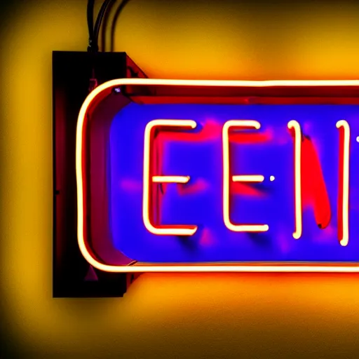 Prompt: neon sign that says in blue letters « error », cinematic