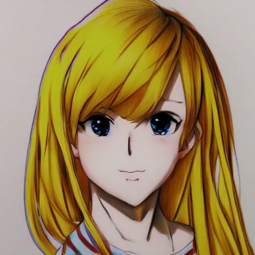 Image similar to a blond girl drawn by firolian of pixiv