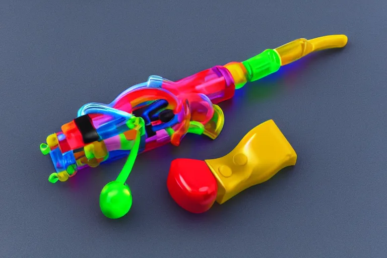 Image similar to product photo of toy crack pipe made by fisher price, colorful plastic, high quality, intricate detail, realistic textures, octane render, unreal engine 5, hyperrealism