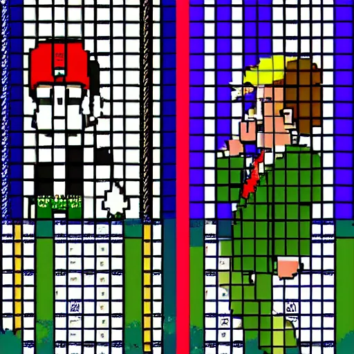 Image similar to trump as 8 - bit nintendo character sprite screenshot