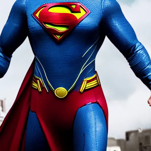 Prompt: A still of Jamie Dorman as Superman. Extremely detailed. Beautiful. 4K. Award winning.