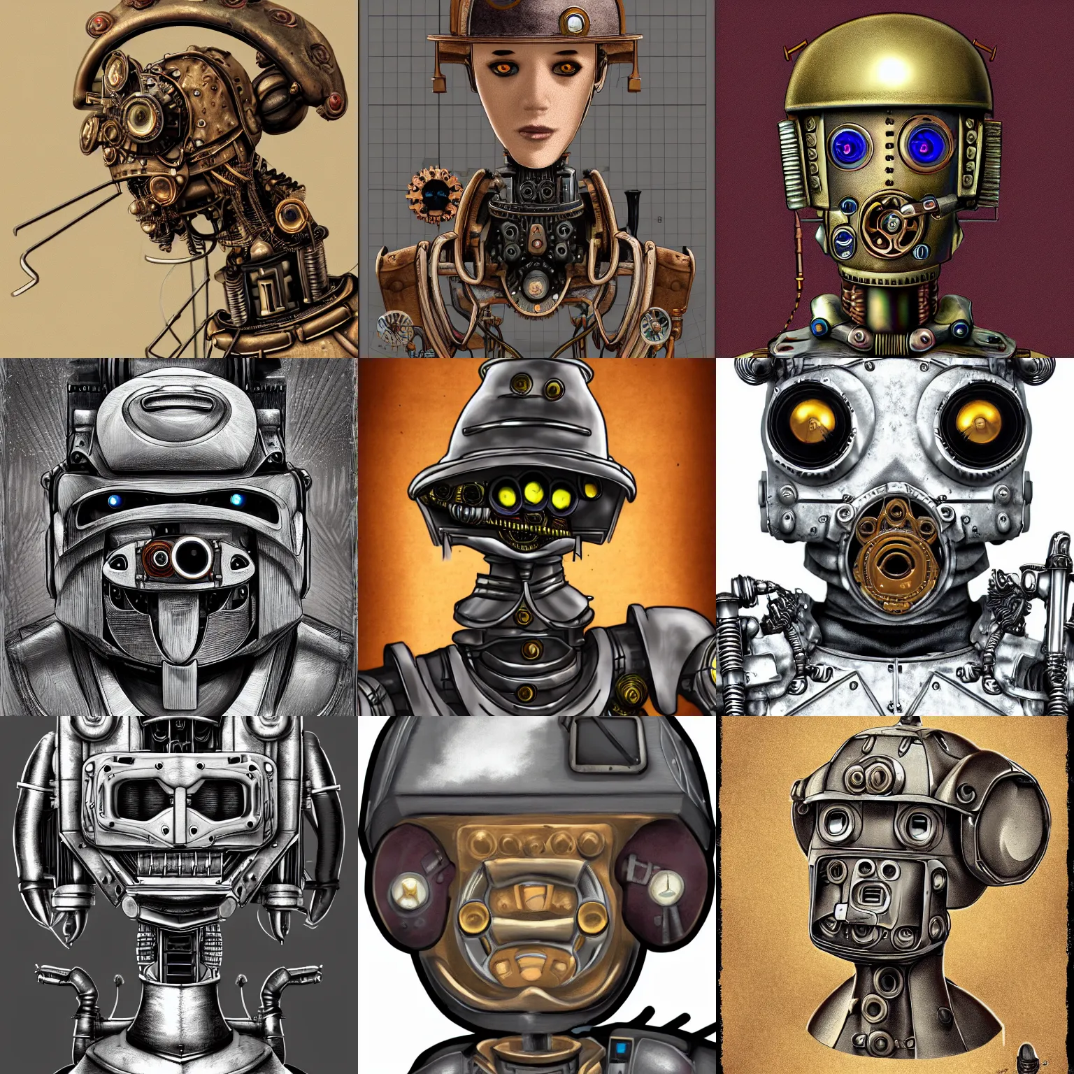 Prompt: insanely detailed headshot of minmax the immortal steampunk robot