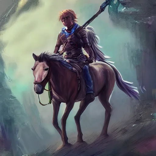 Image similar to Link on Horse :: biopunk style :: concept art