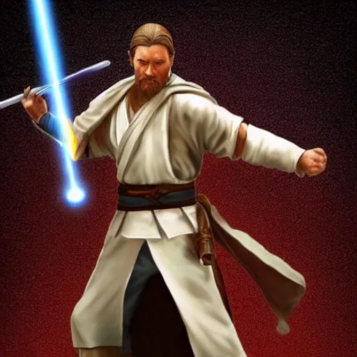 Prompt: Obi Wan Kenobi as a Mortal Kombat character