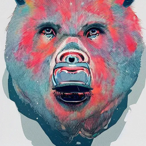 Prompt: Manbearpig is half man half bear half pig I'm super cereal beautiful stunning portrait by conrad roset