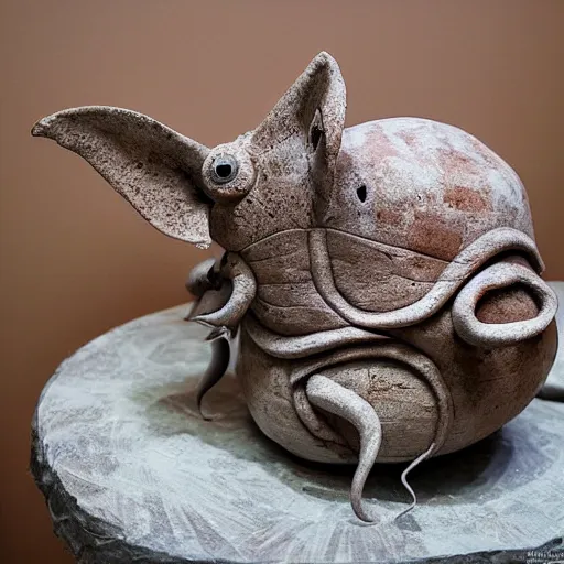 Image similar to sculpture of a pig - octopus, work in progress