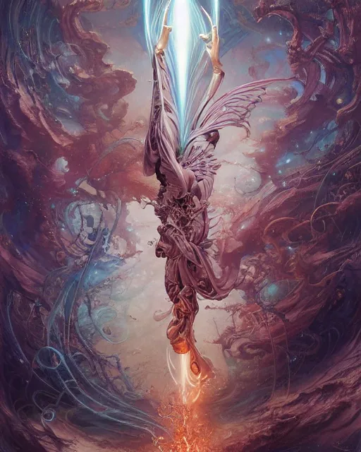 Prompt: a single wand, the ace of wands tarot card, fantasy composition made of fractals, ultra realistic, wide angle, intricate details, the fifth element artifacts, highly detailed by peter mohrbacher, hajime sorayama, wayne barlowe, boris vallejo, aaron horkey, gaston bussiere, craig mullins