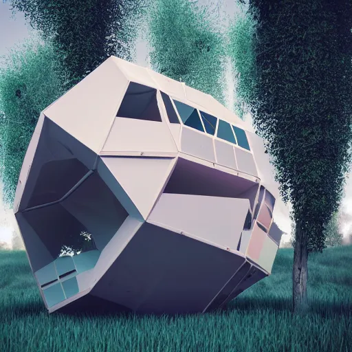 Image similar to a hut in the future made by beeple