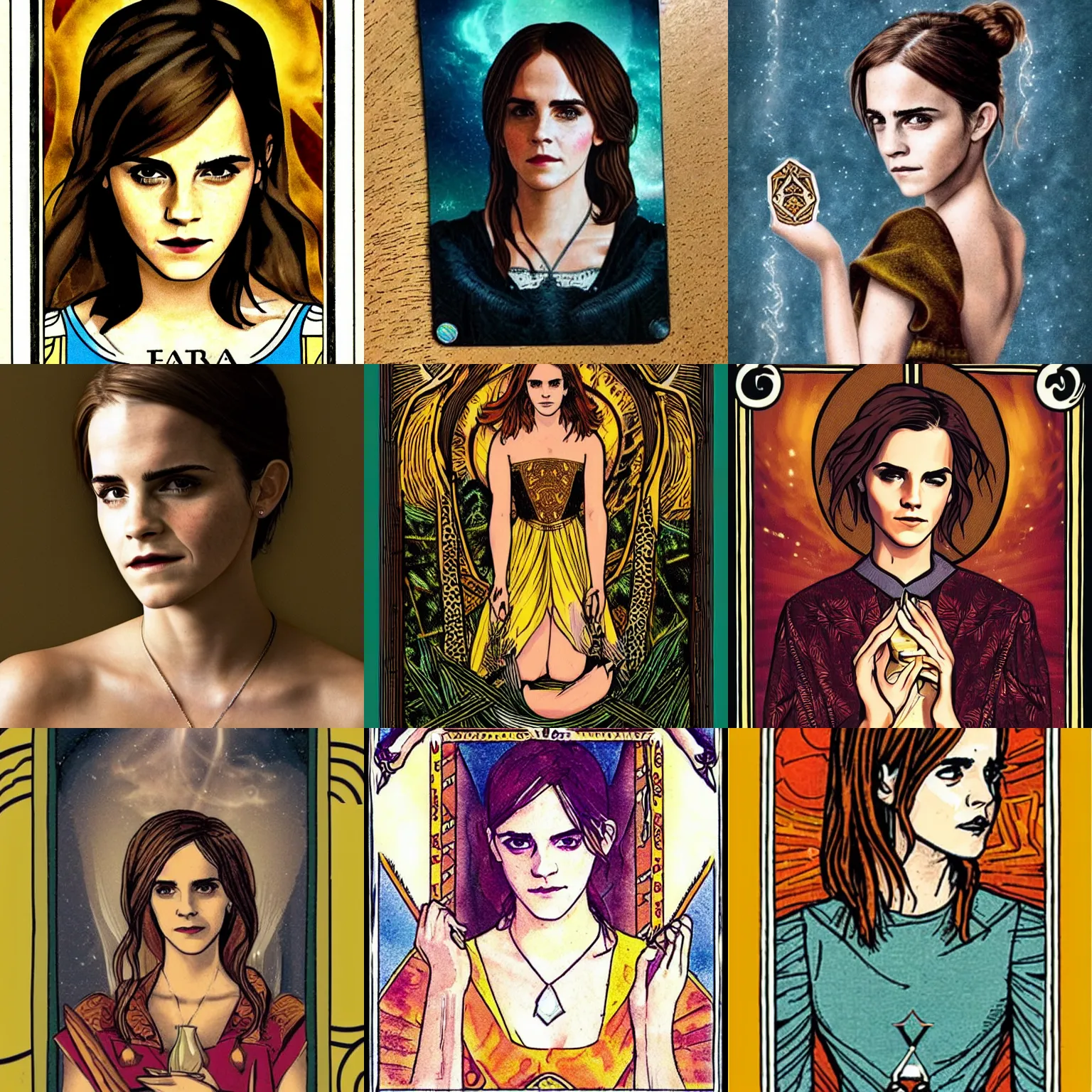 Image similar to Tarot card of Emma Watson