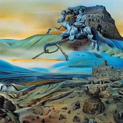 Image similar to kurdistan painted by salvador dali, highly detailed, insanely intricate, award winning art, trending on artstation