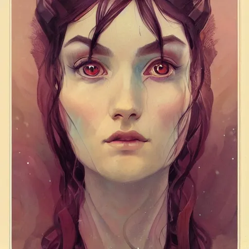 Image similar to a portrait in the style of anna dittmann and greg rutkowski and alphonse mucha.