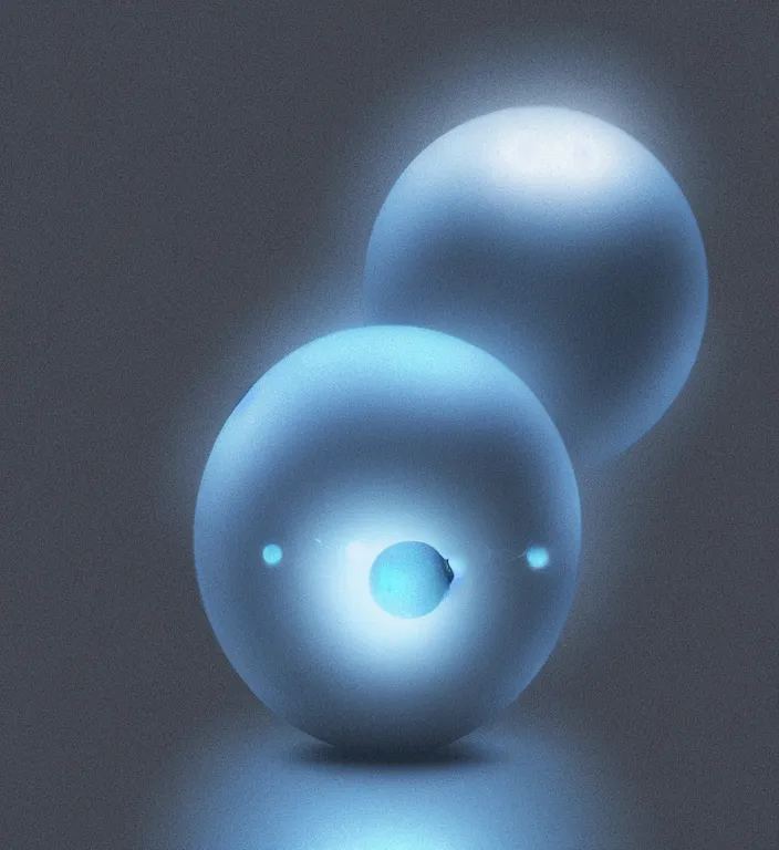Image similar to a blue ball on a table, digital illustration by Ash Thorp