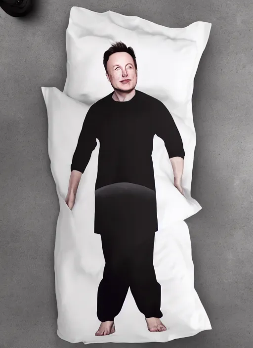Image similar to elon musk dakimakura advertisement, best selling on etsy