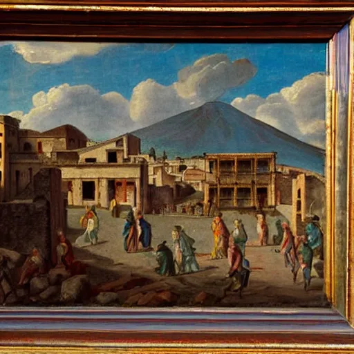 Image similar to the view of pompeii painted in the style of martinus rørbye