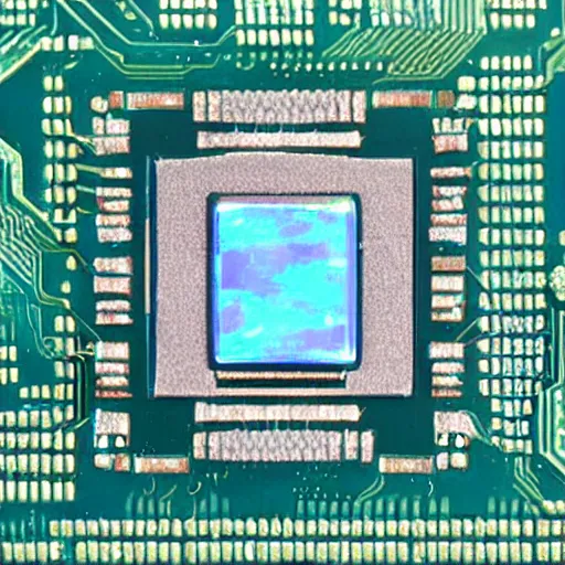 Image similar to computer chip made from opal, realistic, detailed, high definition