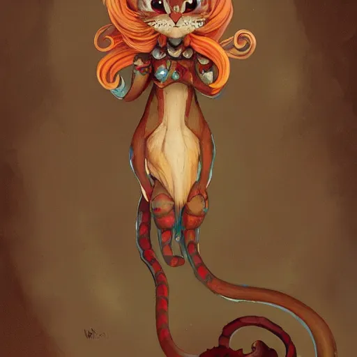 Prompt: cat seahorse shapeshifter, humanoid fursona by WLOP and Peter Mohrbacher and Louis Wain, furaffinity, trending on artstation