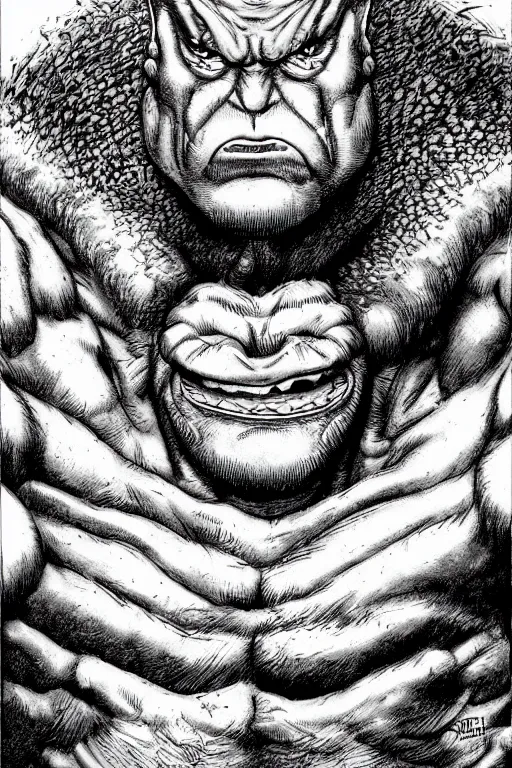Image similar to hunched ogre, highly detailed, digital art, sharp focus, trending on art station, kentaro miura manga art style