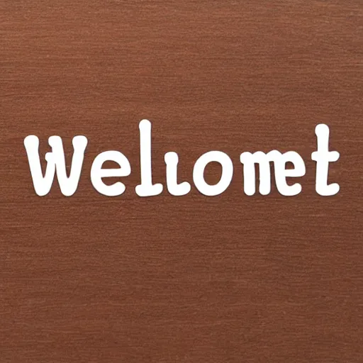 Prompt: a text that says welcome