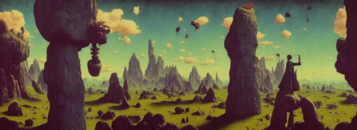 Prompt: game asset full - body portrait surreal colorful clay artstation rpg flower monolith concept art, close up, very coherent and colorful high contrast masterpiece by norman rockwell franz sedlacek hieronymus bosch dean ellis simon stalenhag rene magritte gediminas pranckevicius, dark shadows, sunny day, hard lighting, reference sheet white background