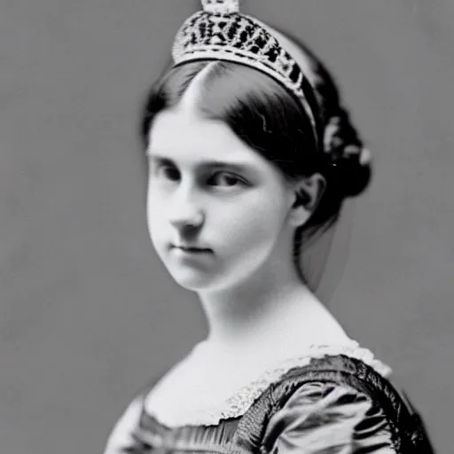 Image similar to clear photography of a beautiful and teenaged victorian princess, circa 1 8 6 1
