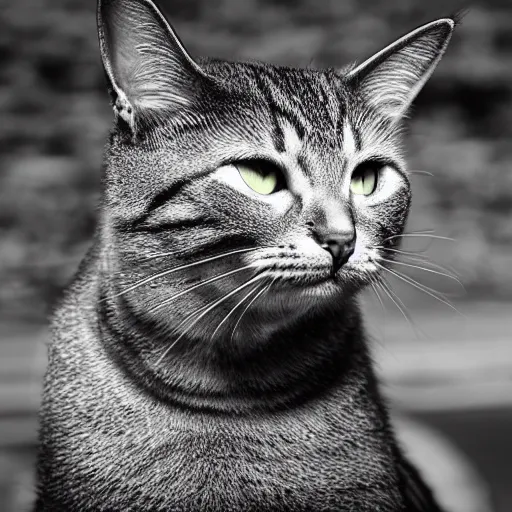 prompthunt: chad cat, black and white filter, ultra hd, 8k
