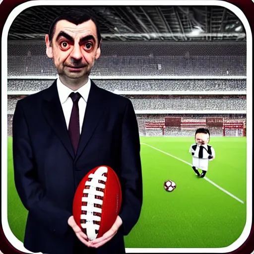 Prompt: Mr. Bean as a football manager