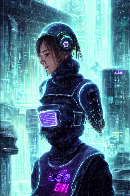 Image similar to portrait futuristic talented cyberpunk female Alchemist, in futuristic stormy heavy snowy thunder tokyo rooftop Enchantment cyberpunk night, ssci-fi, fantasy, intricate, very very beautiful, elegant, neon light, highly detailed, digital painting, artstation, concept art, soft light, hdri, smooth, sharp focus, illustration, art by tian zi and craig mullins and WLOP and alphonse mucha