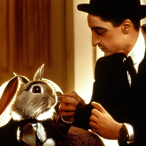 Image similar to a rabbit in the movie godfather