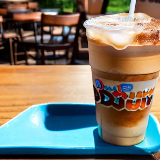 Image similar to Professional photography of a Dunkin Donuts iced coffee