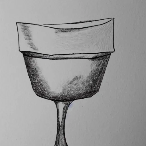 Image similar to simple ink drawing of a crystal chalice