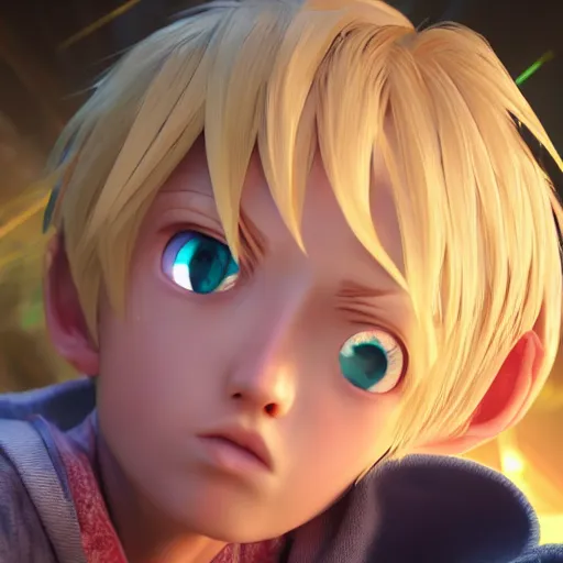 Prompt: a blonde haired green eyes boy casting a spell. character design. gesture drawing. line of action. official art, unreal engine 5, unreal engine. tetsuya nomura. medium shot. ray tracing hdr. 8 k. uhd. sharp focus. highly detailed. masterpiece. anime render. cinematic lighting. lifelike. symmetrical face. beautiful face