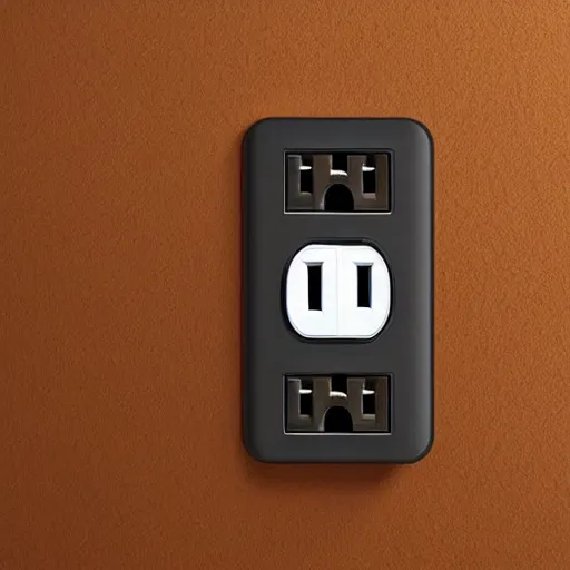 Image similar to a power outlet with 4 power sockets, each power socket has a different smart plug inserted into the socket