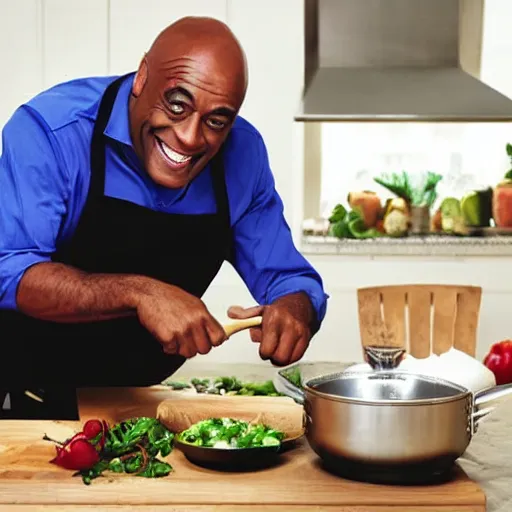 Image similar to ainsley harriott smiling whilst cooking a tasty meal