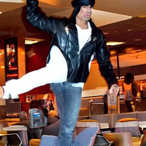 Image similar to criss angel mindfreak levitating over mcdonalds