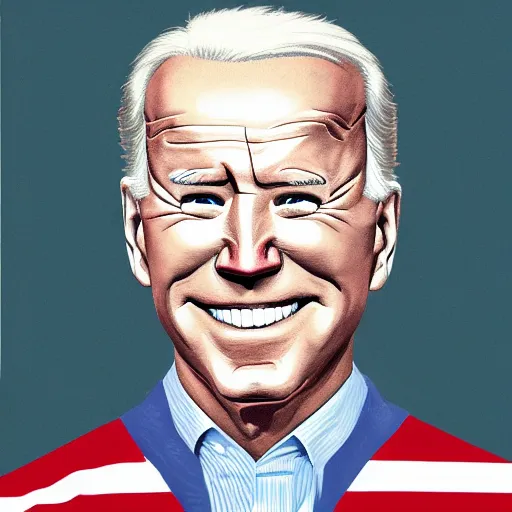 Prompt: A portrait of Joe Biden, Enameling
