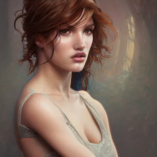 Prompt: ultra realistic illustration, bella thorne as tinder, intricate, elegant, highly detailed, digital painting, artstation, concept art, smooth, sharp focus, illustration, art by artgerm and greg rutkowski and alphonse mucha