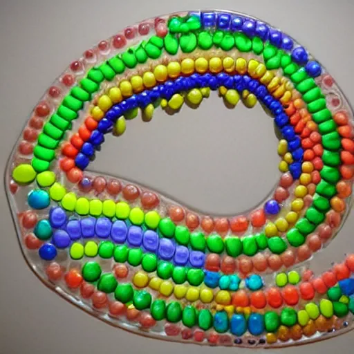 Image similar to dna spiral!!!! made of jelly beans