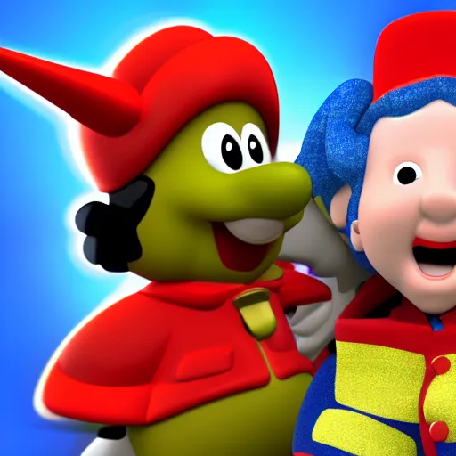 Image similar to noddy with a gun