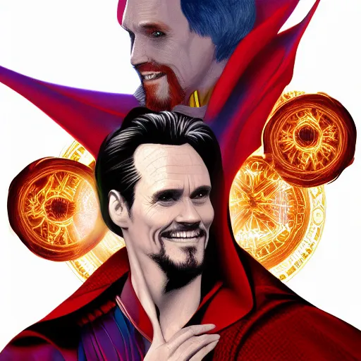 Prompt: Digital painting of Jim Carrey as Doctor Strange