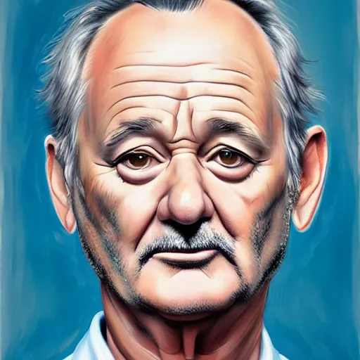 Image similar to close up portrait of bill murray painted by magali villeneuve