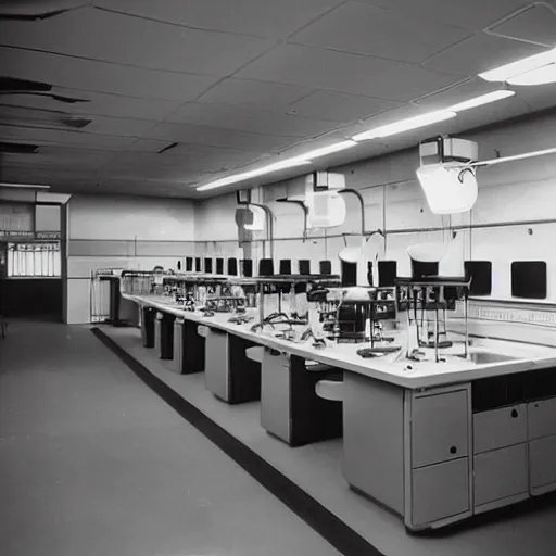 Image similar to Retro futuristic tech and research laboratory