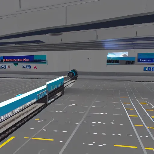 Image similar to screenshot from a 3 d video game about airport conveyor belts