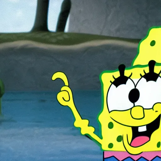 Image similar to cursed spongebob meme, 4 k, 8 k